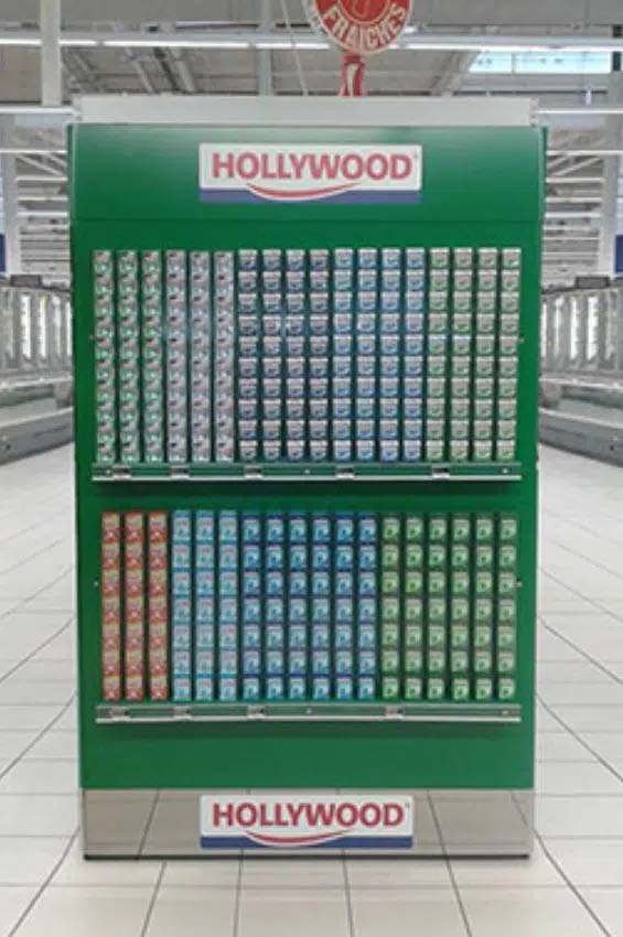 Point-of-purchase display design: Retail endcap Hollywood