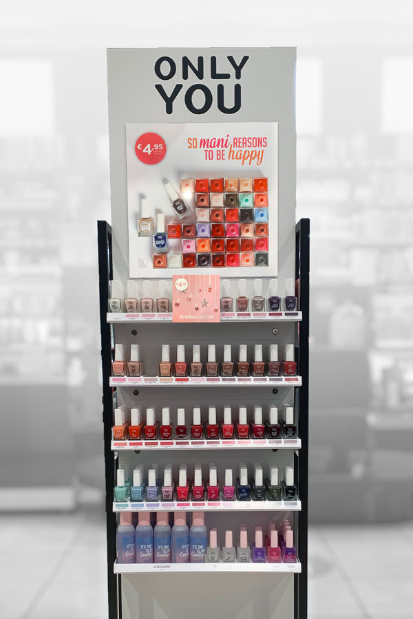 Point-of-purchase display design: Floorstand Only You Nail Polish