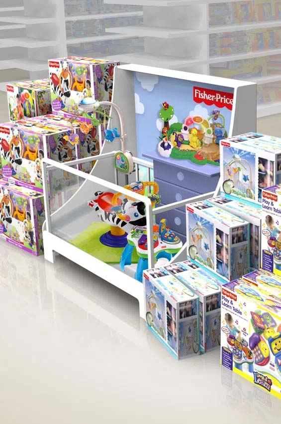 Point-of-purchase display design: Retail POP material Fisher Price