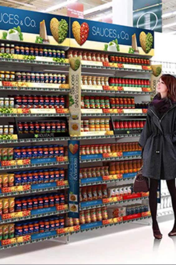 Point-of-purchase display design: Retail shelving animation Barilla
