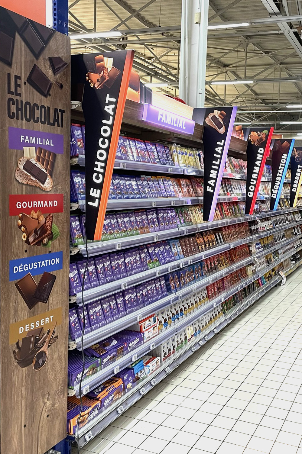 Point-of-purchase display design: On-shelf layout Chocolat range