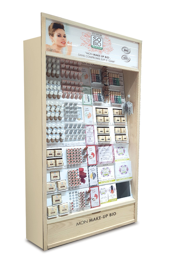 Point-of-purchase display design: Retail shelving SO'BiO étic make-up
