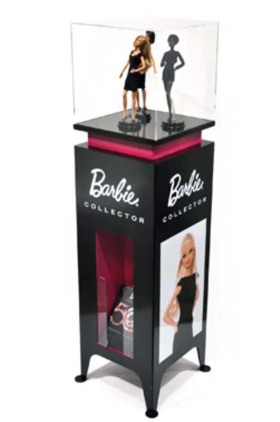 Point-of-purchase display design: POS display case for anniversary collection Barbie