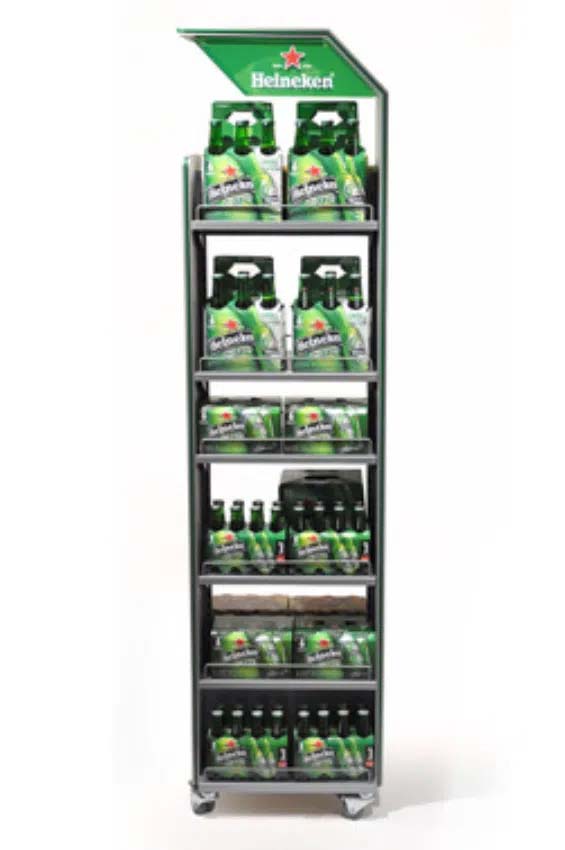 Point-of-purchase display design: Floorstanding POS display Heineken