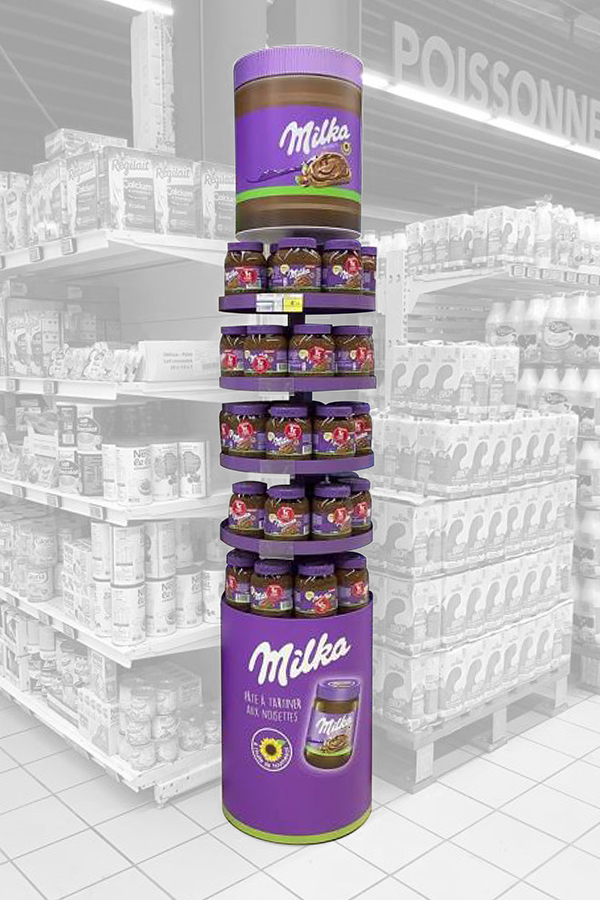 Point-of-purchase display design: 360° Unit Milka