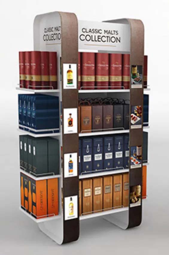 Point-of-purchase display design: POP material Classic Malts Diageo