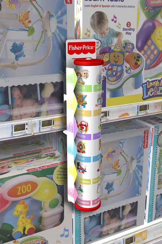 Point-of-purchase display design: At-fixture POP material Fisher Price