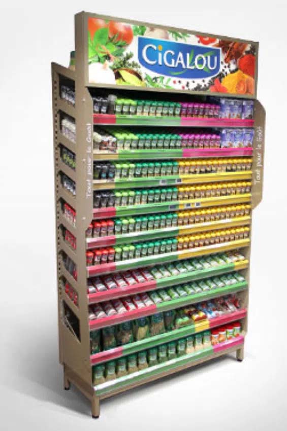 Point-of-purchase display design: Custom retail shelving spice category