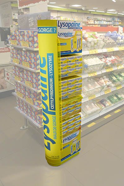 A compact floor display for LYSOPAÏNE care