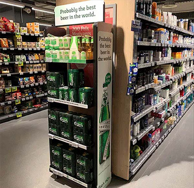 Communication de marque en point de vente : Probablement la meilleure bière du monde, Carlsberg