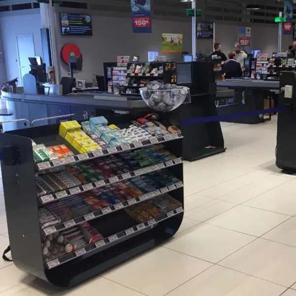 unieke wachtrij bij Carrefour