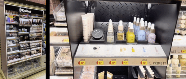 Specific shelving for Kruidvat's private label makeup