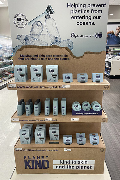 Cross-merchandising on-shelf display voor schoonheidsproducten