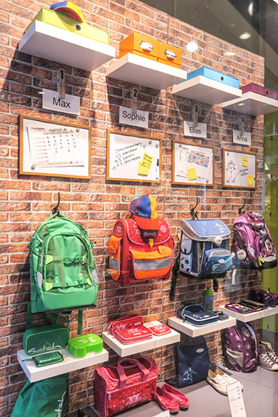 Back-to-school with color-matched backpacks, outfits and supplies