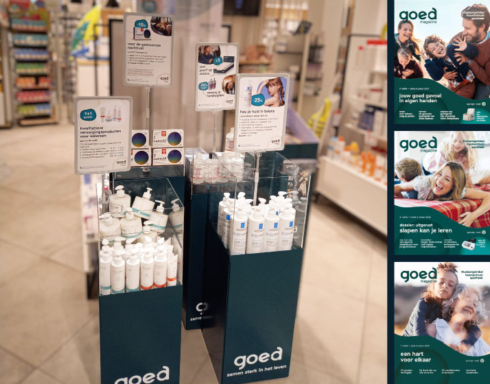 Présentoirs promo pour les pharmacies GOED