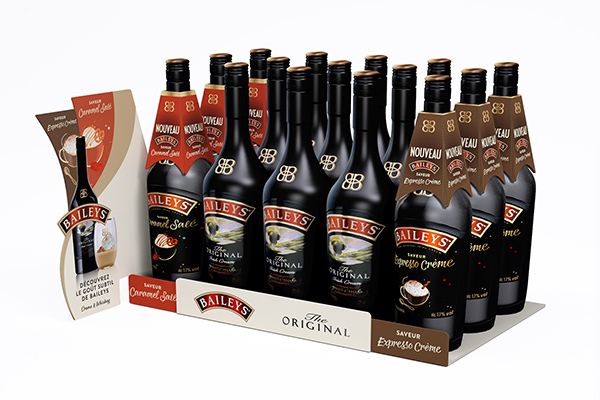 Shelf display with stopper for Baileys
