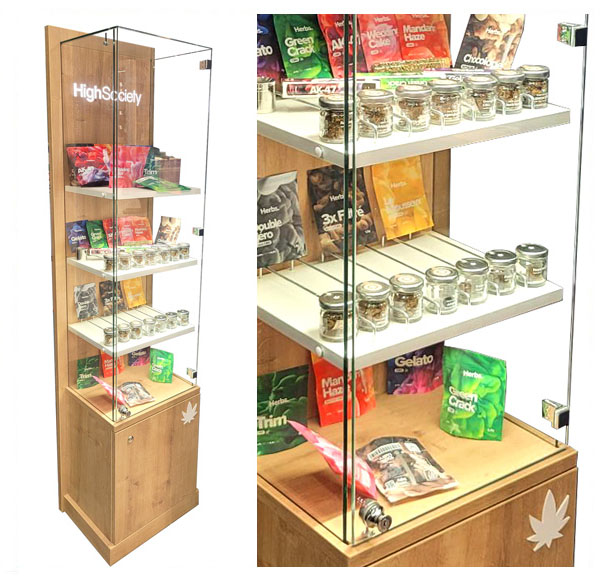 Display case for High Society CBD