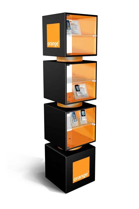 Présentoir Vitrine Orange