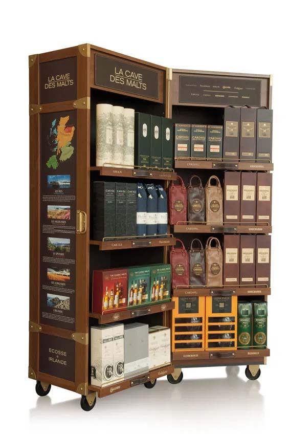 POS vloerdisplay voor een whisky assortiment