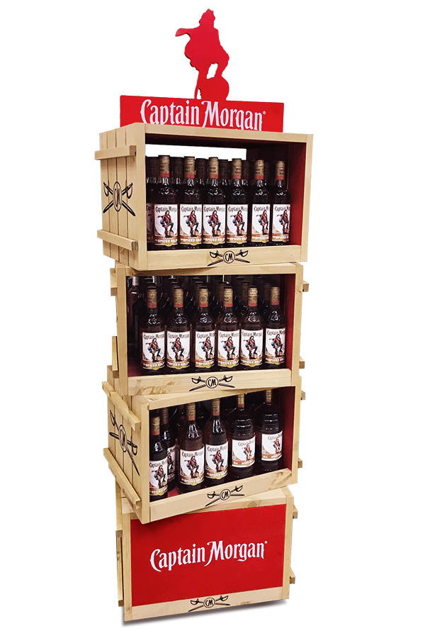 Off-shelf POS display Captain Morgan