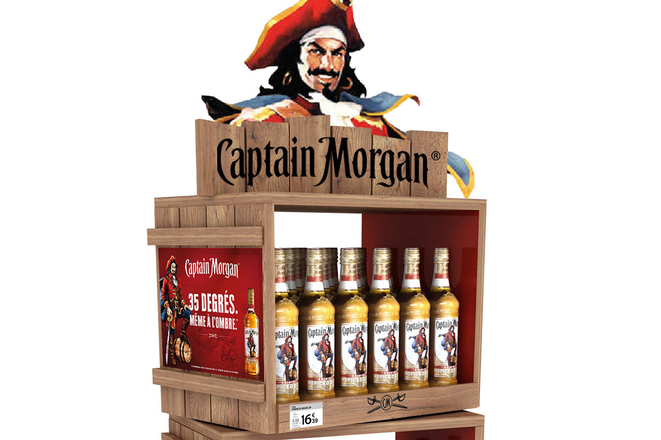 Captain Morgan: off-shelf displaying
