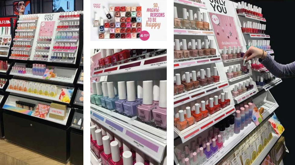 On-fixture display Only You nail care