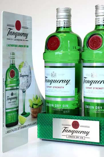 Retail schapdisplay Tanqueray
