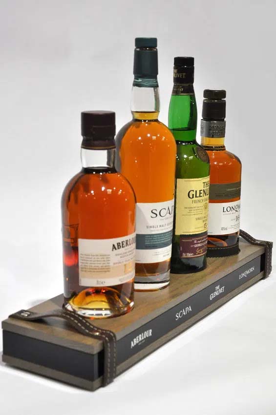 Wooden plinth for classic malts