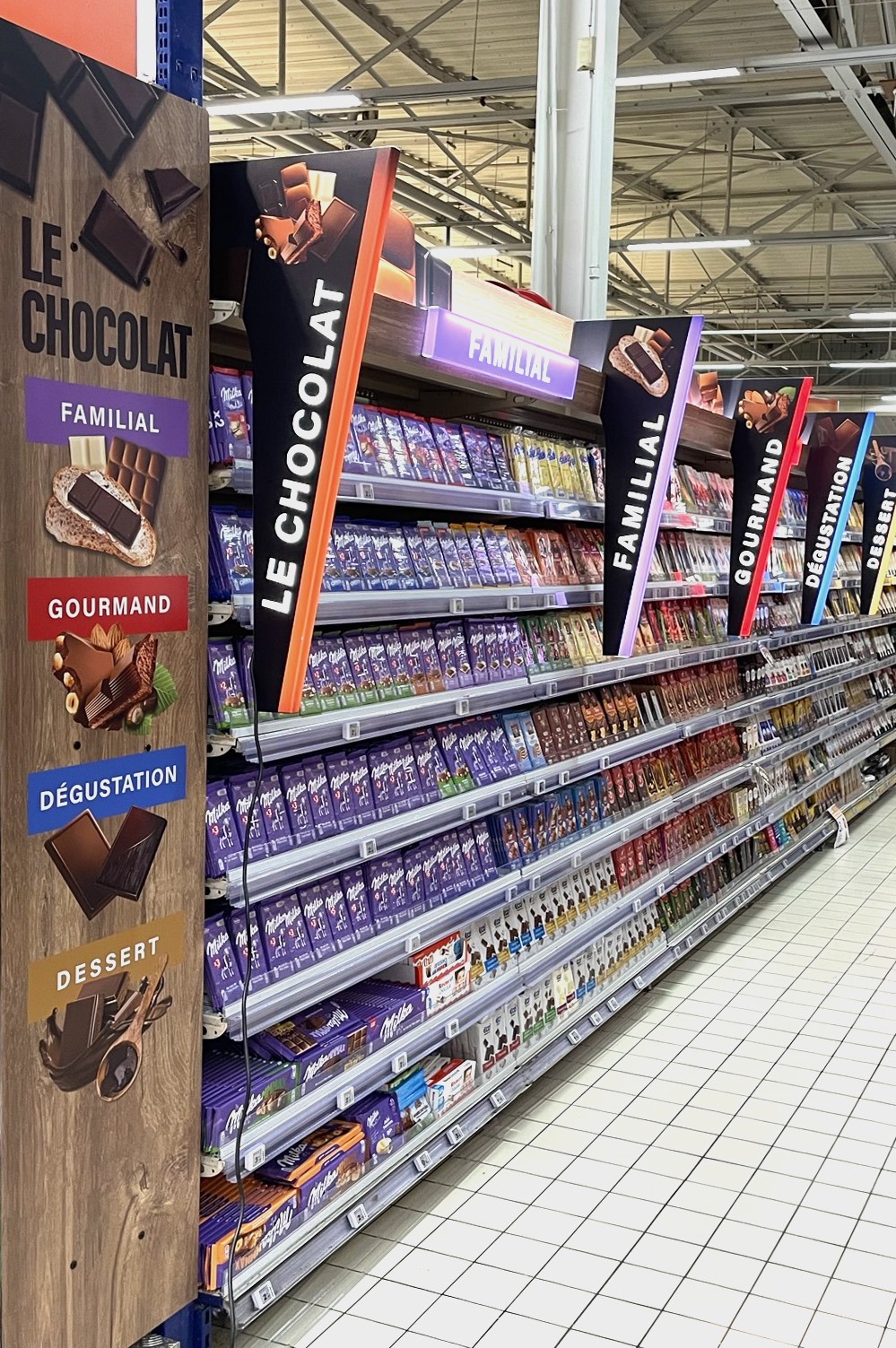 Habillage du rayon Chocolat