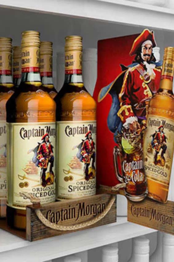 Point-of-purchase display design: Shelf talker Captain Morgan