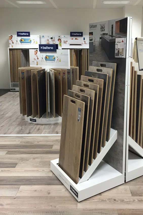 Point-of-purchase display design: POS corner Balterio laminate brand