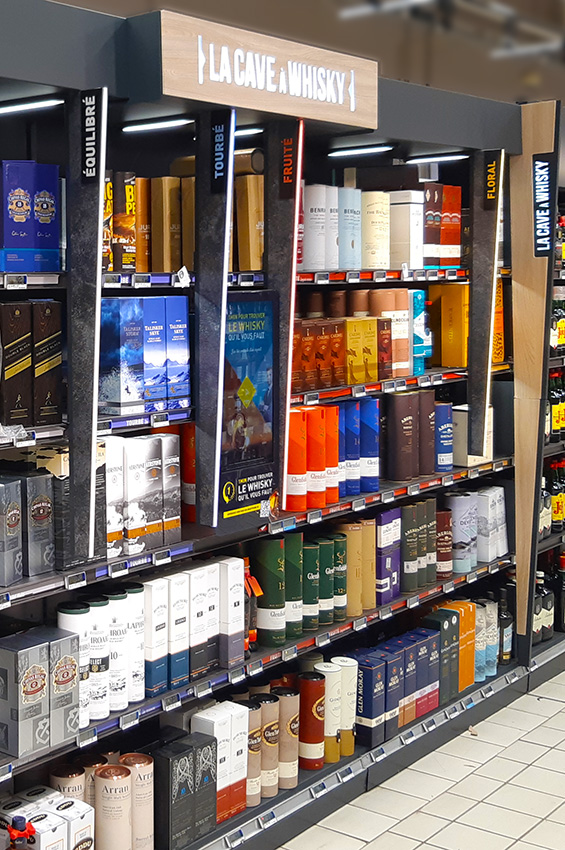 Linéaire La cave à Whisky Carrefour