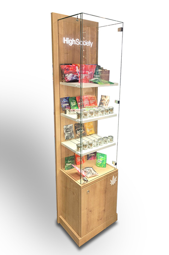 Point-of-purchase display design: Vitrine CBD High Society