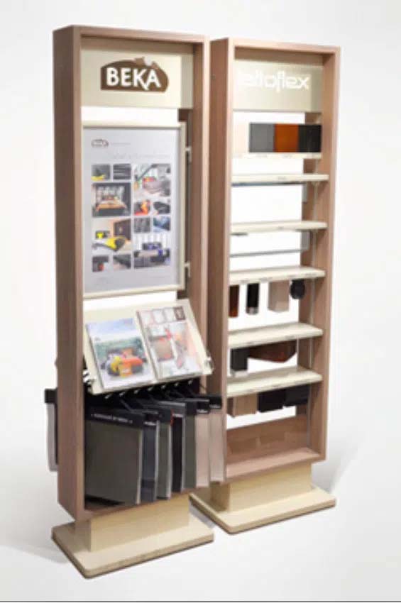 Point-of-purchase display design: POP material Beka/Lattoflex