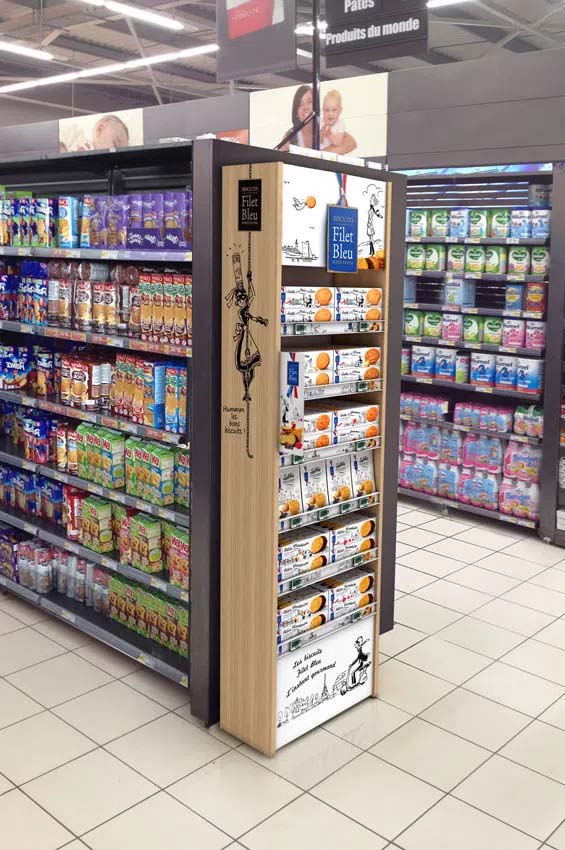 Point-of-purchase display design: POS floorstanding display Filet Bleu