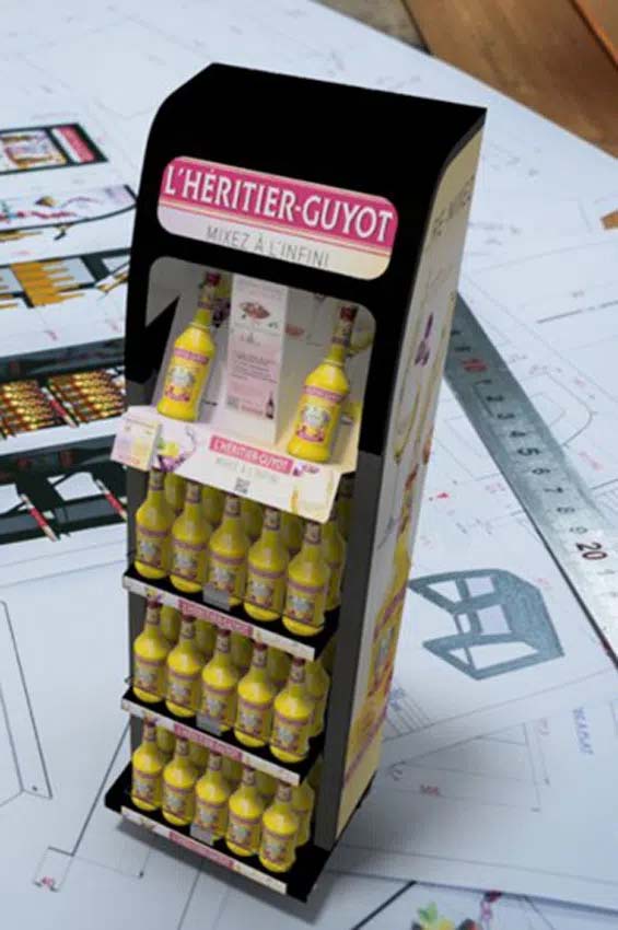 Point-of-purchase display design: POS floorstanding display Guyot