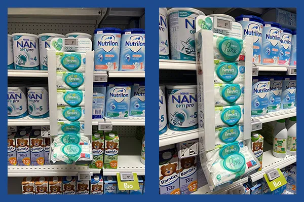 Winkelschap dispenser voor Pampers billendoekjes