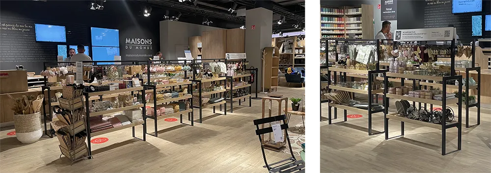 Single-line queue fixture at Maisons du Monde