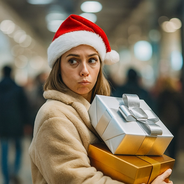 Kerstshoppen is druk, emotioneel en een heel fysieke ervaring
