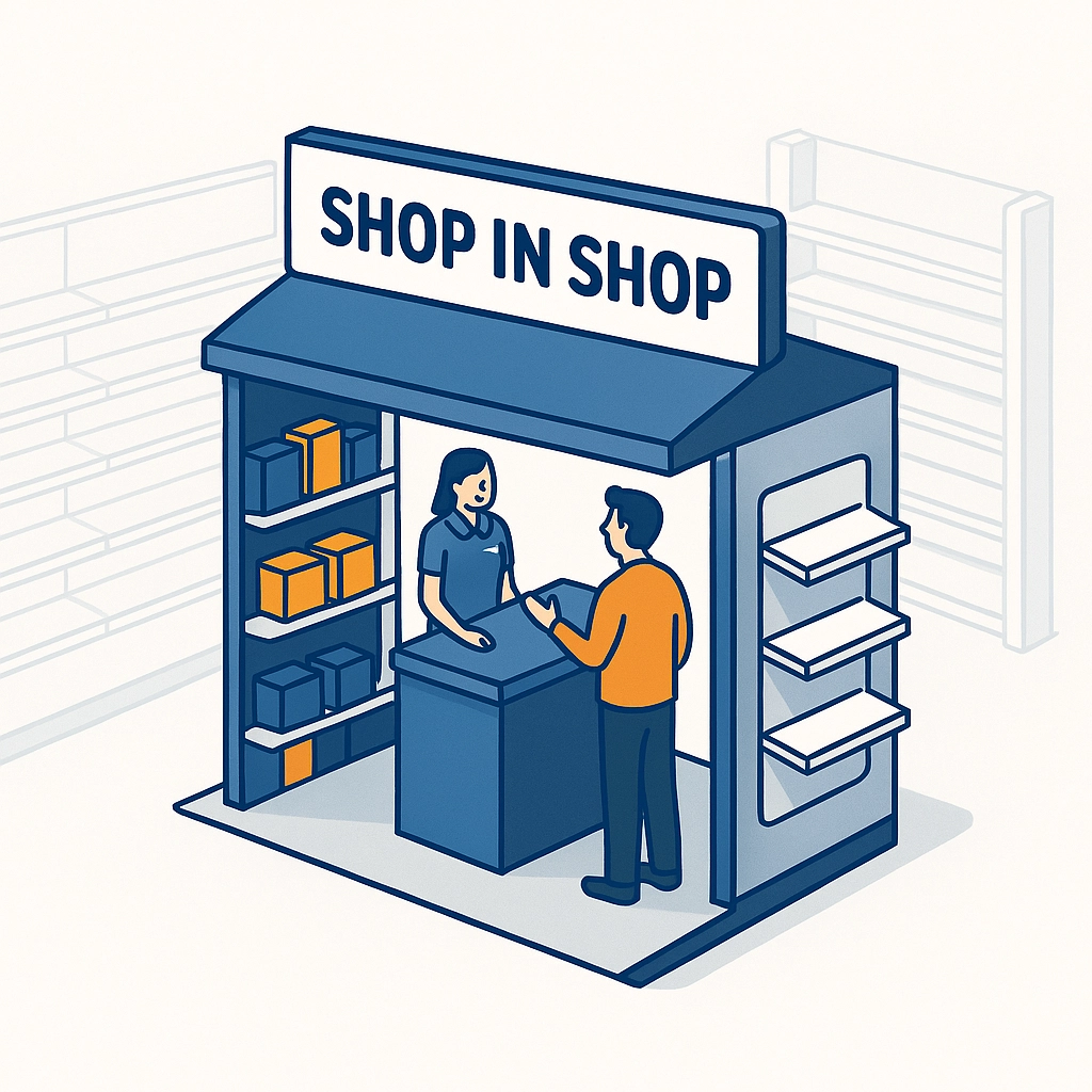 Een shop-in-shop creëert een merkruimte in de winkel