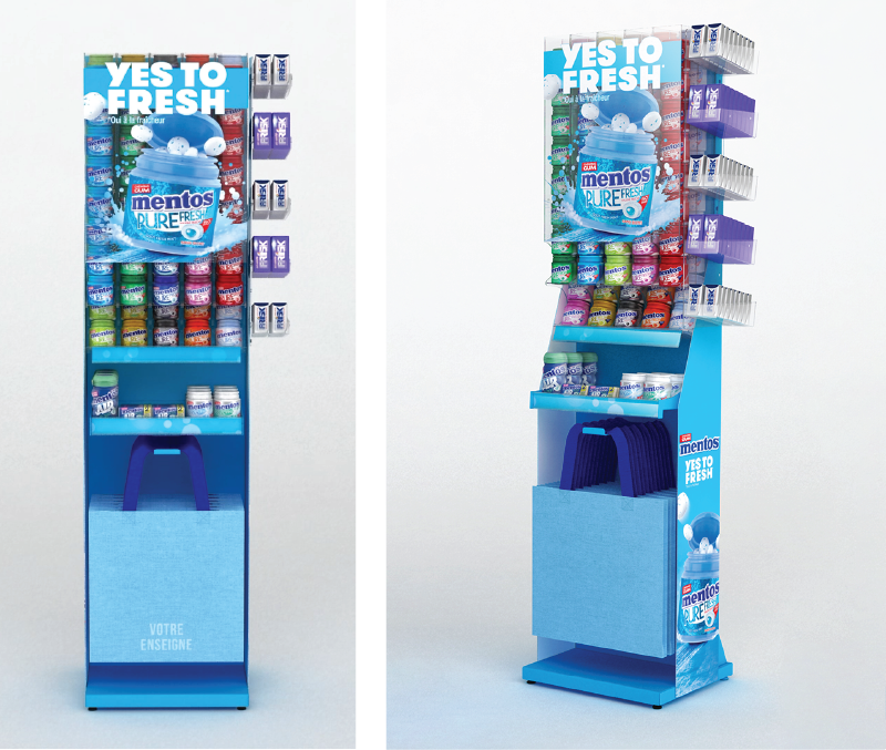 Yes to Fresh vloerdisplay — Mentos en Frisk