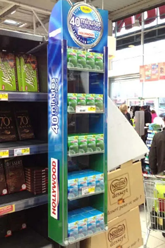 Side cap display for a chewing gum brand